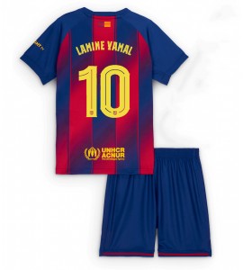 Barcelona Lamine Yamal #10 Jalkapallovaatteet Lasten Kotipeliasu 2025-26 Lyhythihainen (+ Lyhyet housut)